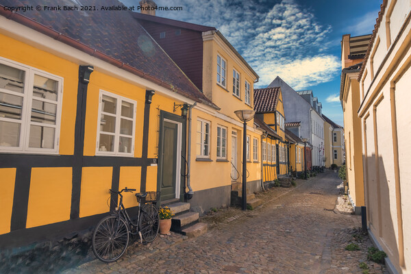 Old narrow streets in faaborg city, Denmark Picture Board by Frank Bach