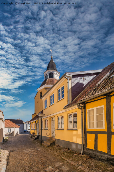 Bell Tower in Faaborg old streets, Denmark Picture Board by Frank Bach