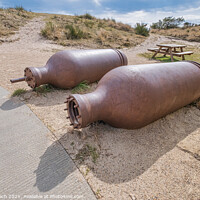 Buy canvas prints of Tirpitz bunker and warfare museum grenades in Blaavand, Denmark by Frank Bach