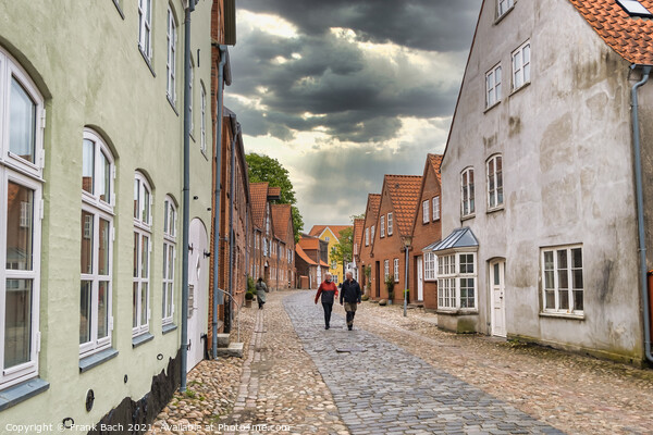 Streets and houses in old Hanseatic town Tonder in Denmark Picture Board by Frank Bach
