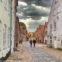 Buy canvas prints of Streets and houses in old Hanseatic town Tonder in Denmark by Frank Bach