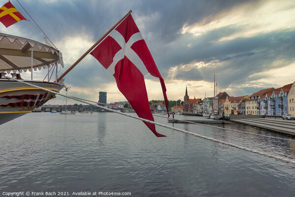 Soenderborg marina with the royal Dansih vessel Dannebrog, Denma Picture Board by Frank Bach