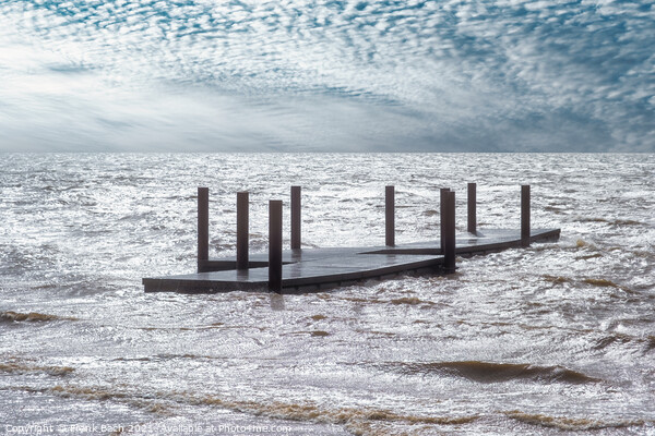 Flooded bathing pier on Hjerting public beach promenade in Esbje Picture Board by Frank Bach