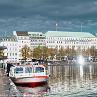 Buy canvas prints of Hamburg Binnenalster lake in the central city, Germany by Frank Bach