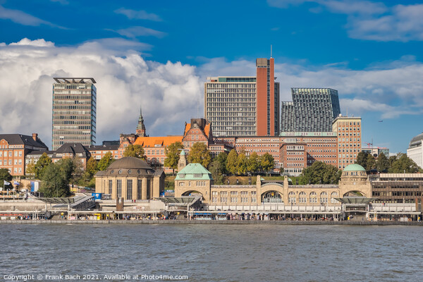 St Pauli Hamburg skyline at the Elb, Germany Picture Board by Frank Bach