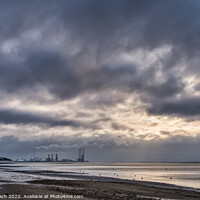 Buy canvas prints of Esbjerg oil rig harbor panorama, Denmark by Frank Bach