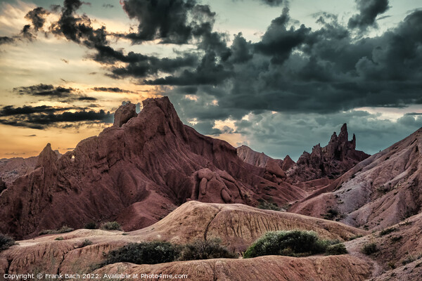 Sunrise at Fairytale canyon in Kyrgyzstan Picture Board by Frank Bach