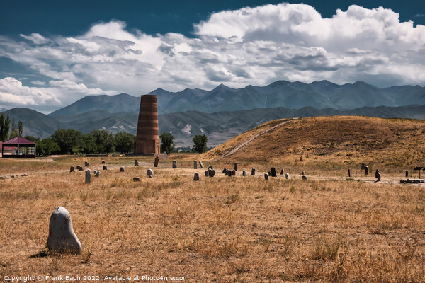 Burana ancient tower and mounds unesco site in Kyrgyzstan Picture Board by Frank Bach