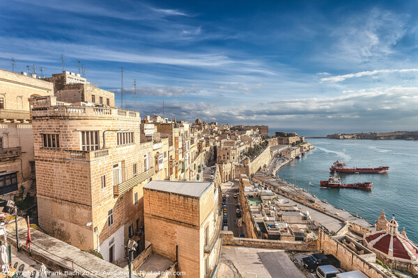 Valletta harbor on Malta Picture Board by Frank Bach
