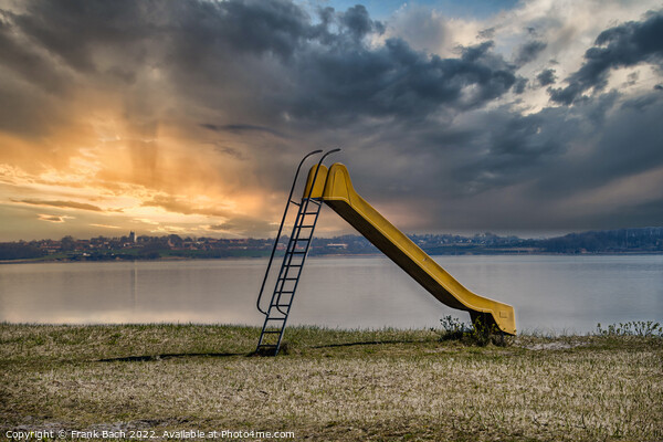 Childrens slider in Flensburg fjord between Denmark and Germany Picture Board by Frank Bach