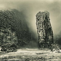 Buy canvas prints of Vestmanna bird cliffs on the Faroe Islands by Frank Bach