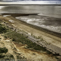 Buy canvas prints of Wadden sea coast in the bay of Ho with the so called yellow moun by Frank Bach