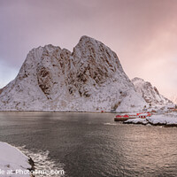 Buy canvas prints of Hamnoy on Lofoten, Wiev over the small town, Norway by Frank Bach
