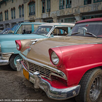 Buy canvas prints of Classic old time cars in Havana, Cuba by Frank Bach