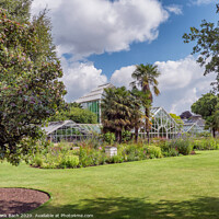 Buy canvas prints of Cambridge botanic garden greenhouses, England by Frank Bach