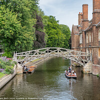 Buy canvas prints of The Mathematical Bridge over river Cam in Cambridge, England by Frank Bach