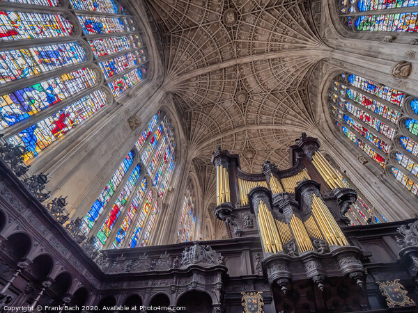 King's College chapel interior ceiling in Cambridge, England Picture Board by Frank Bach