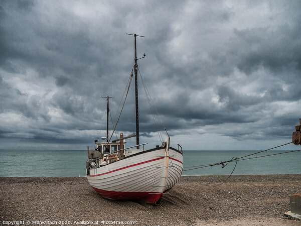 Coastal cutter on the beach at Lild Strand in Thy, Denmark Picture Board by Frank Bach