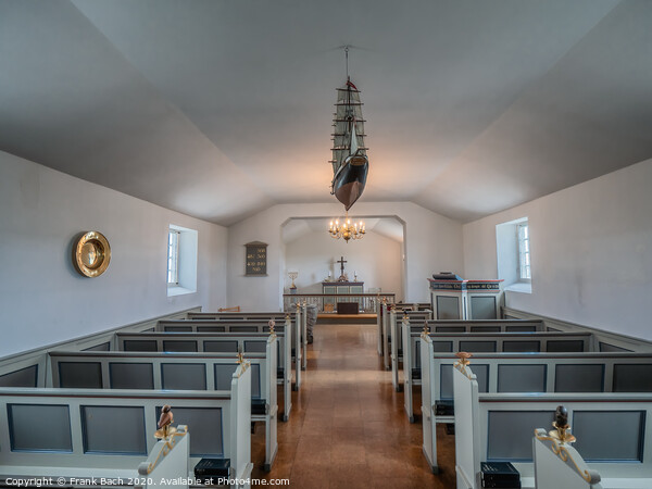 Small church interior in Lild village Denmark Picture Board by Frank Bach