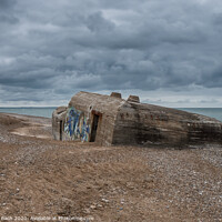 Buy canvas prints of WW2 bunker at the North Sea coast in LildStrand, Denmark by Frank Bach