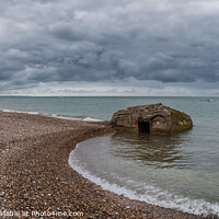 Buy canvas prints of WW2 bunker at the North Sea coast in LildStrand, Denmark by Frank Bach