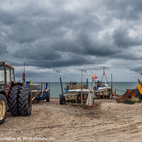 Buy canvas prints of Coastal cutter on the beach at Lild Strand in Thy, Denmark by Frank Bach