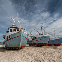Buy canvas prints of Coastal cutters at Thorup beach in the western part of Denmark by Frank Bach
