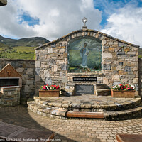 Buy canvas prints of The statue of Our Lady of Medjugorie with Croagh Patrick in the background by Frank Bach
