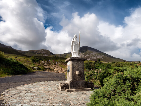 Pathway start with statue to Croagh Patrick in Westport Ireland Picture Board by Frank Bach