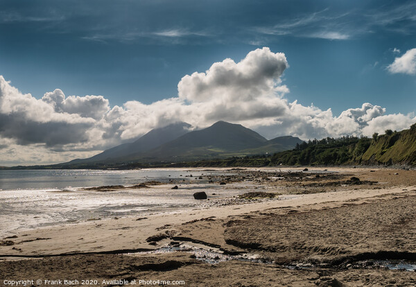 Croagh Patrick in clouds seen from Louisburgh small harbor, Ireland Picture Board by Frank Bach