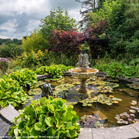 Buy canvas prints of Belvedere house pond and fountain, Ireland by Frank Bach