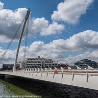 Buy canvas prints of Samuel Beckett suspension bridge over the river Liffey in Dublin by Frank Bach