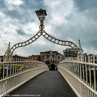 Buy canvas prints of Halfpenny bridge over river Liffey in Dublin  by Frank Bach