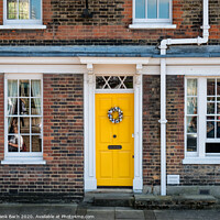 Buy canvas prints of Yellow door with easter eggs in London by Frank Bach