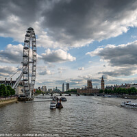 Buy canvas prints of Thames with London Eye and the Parliament by Frank Bach