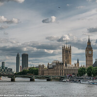 Buy canvas prints of Thames with the Parliament, London by Frank Bach