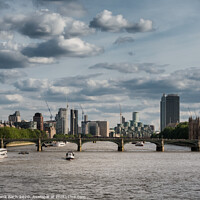 Buy canvas prints of Thames with docklands and the Parliament by Frank Bach