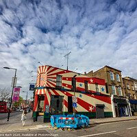 Buy canvas prints of Colourful building in Camden Town, London by Frank Bach