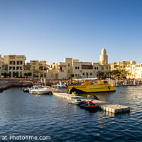 Buy canvas prints of Tourist resort in Aqaba Jordan where the ferries from Egypt land by Frank Bach
