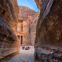 Buy canvas prints of The Shrine in Petra seen from the gorge by Frank Bach