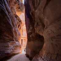 Buy canvas prints of The Shrine in Petra seen from the gorge by Frank Bach