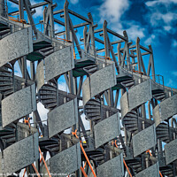 Buy canvas prints of Spiral stairs under production in Esbjerg harbor, Denmark by Frank Bach