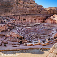 Buy canvas prints of Amphitheater in Petra lost city by Frank Bach