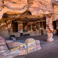 Buy canvas prints of Dwellings homes in Petra lost city  by Frank Bach