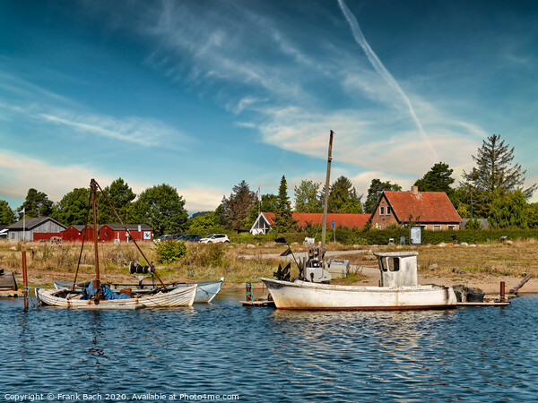 Small Norsminde harbor with local fishing vessels, Denmark Picture Board by Frank Bach