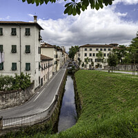 Buy canvas prints of Lucca, Tuscany, Italy. Streets and canals by Frank Bach