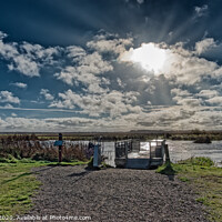 Buy canvas prints of Tow ferry in Skjern meadows near pumping station North, Denmark by Frank Bach