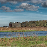 Buy canvas prints of Pumping station North in the meadows wetlands of Skjern in Denmark by Frank Bach