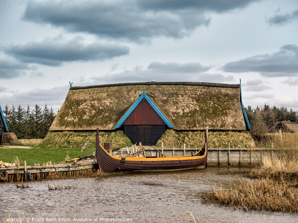 Viking harbor with longboats in Bork Picture Board by Frank Bach