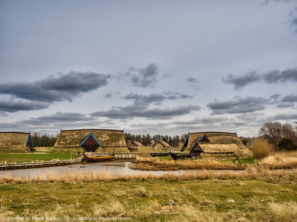 Viking harbor with longboats in Bork Picture Board by Frank Bach